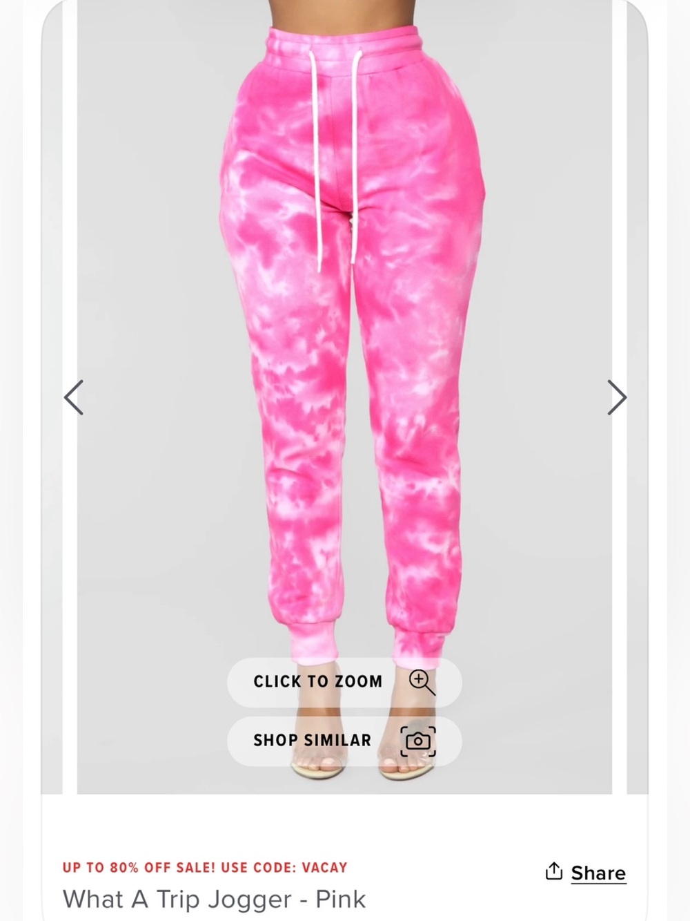 Fashion Nova Pink Tie-Dye Jogger Pants